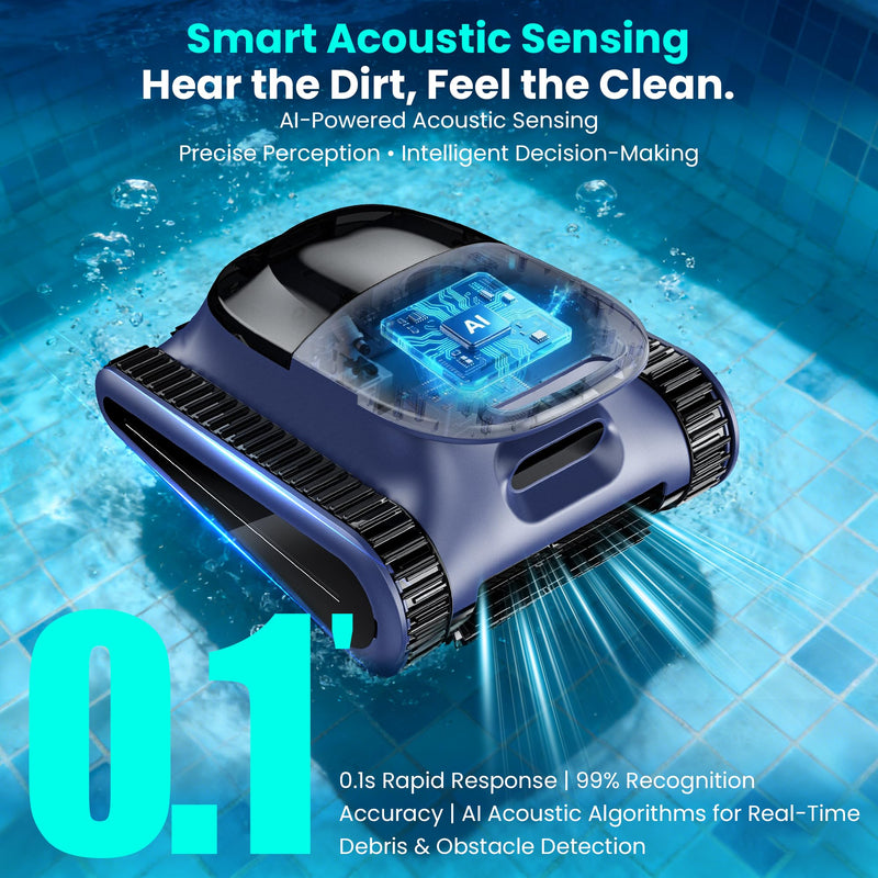 Seauto 2026 New Cordless Robotic Pool Cleaner for Inground & Above-Ground Pools up to 2150 Sq Ft, Wall & Waterline Cleaning, 80 GPM Strong Suction, Smart Navigation, 3 Cleaning Modes, App Control