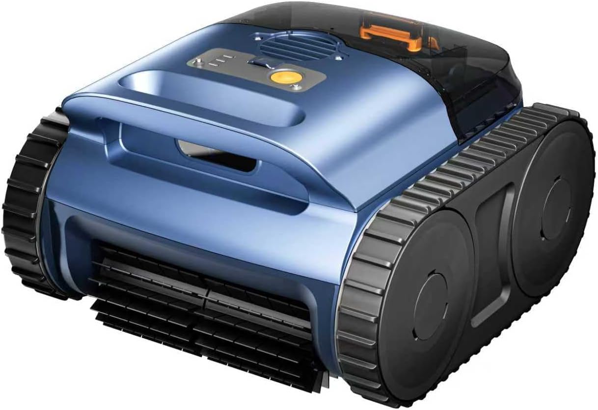 Seauto SAT25 Cordless Robotic Pool Vacuum Cleaner, Automatic Pool Cleaner with Wall Climbing, Sonar Navigation, 180W Motor, 150 Mins Runtime, Ideal for In-Ground & Above-Ground Pools Up to 2150 Sq.Ft