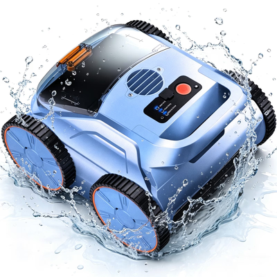 Seauto Robotic Pool Cleaner 180mins Runtime Cordless Pool Vaccum with Wall Climbing Function