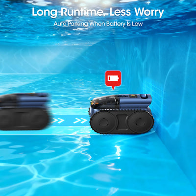 Seauto（2026 Upgrade）Cordless Robotic Pool Cleaner with Smart Sonar Navigation – Powerful Suction, Wall & Waterline Climbing, Automatic Cleaning for In-Ground & Above-Ground Pools
