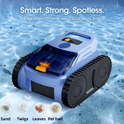 2026 Upgraded Cordless Robotic Pool Cleaner - Dual 180W Brushless Motors, IP68 Waterproof, Smart Navigation for In-Ground & Above-Ground Pools Wall & Waterline Climbing