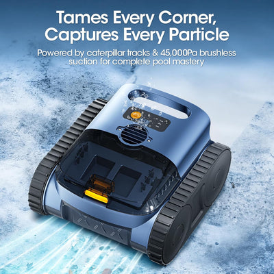 2026 Upgrade Cordless Robotic Pool Cleaner – Wireless Battery Pool Cleaner with Sonar Navigation, Auto-Path Planning, Wall & Waterline Climbing, Tangle-Free Design for In-Ground & Above-Ground Pools