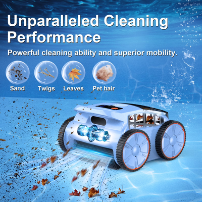 Seauto Robotic Pool Cleaner 180mins Runtime Cordless Pool Vaccum with Wall Climbing Function