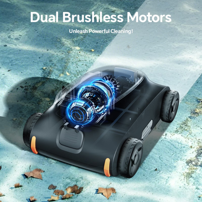 [150 Mins Running Up to 2000 Sq.ft] Seauto SAT 10 Robotic Pool Cleaner, Cordless Robotic Pool Vacuum for Above Ground Pool, 180W Brushless Motor, for In Ground Flat Pools up to 2000 sq.ft