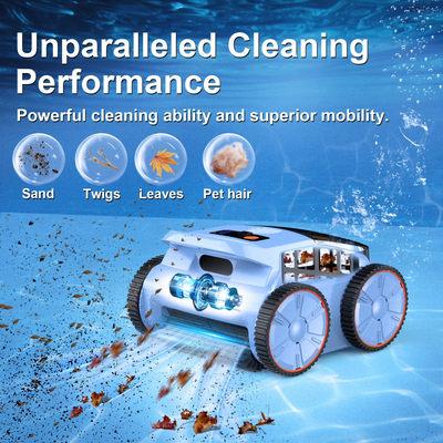 Seauto Robotic Pool Cleaner Cordless Pool Vacuum Wall-Climbing for Above and Inground up to 2150 sq.ft