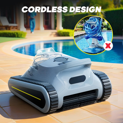 Seauto Automatic Pool Cleaners Cordless Robotic Pool Vacuum for Inground Pools up to 2150 Sq.ft