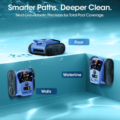 2026 New Cordless Robotic Pool Vacuum, Cleaner Pool Robot with Ultra-Long Runtime, Powerful Suction, Dual 180W Brushless Motors, Smart Navigation, Wall-Climbing Design
