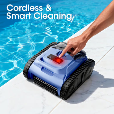 2026 Upgraded Cordless Robotic Pool Cleaner, Dual 180W Brushless Motors, Smart Navigation, Wall & Waterline Climbing, IP68 Waterproof, Automatic Pool Vacuum for In-Ground & Above-Ground Pools