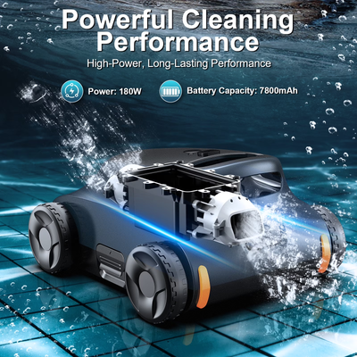 [180 Mins Running] Seauto SAT 10 Pool Vacuum Ultimate Cleaning Companion for Above Ground & Inground Pools - Automatic Water Cleaner with Top Handle and Filter, Dust Removal Robot,