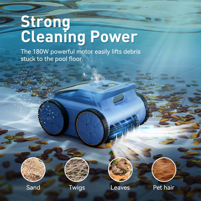 (2025New) Seauto SAT 20 Robotic Pool Vacuum up to 180 Mins Run Time Robotic Pool Cleaner above Ground Pool Vacuum for Inground Pools Wall Climbing Pool Vacuum up to 2000 sq.ft