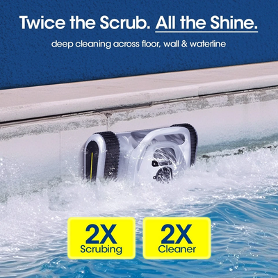 New Upgraded Seauto Cordless Robotic Pool Vacuum Cleaner for Inground & Above-Ground Pools (Up to 2150 Sq.Ft), Dual Brushless Motors Powerful Suction, Gray