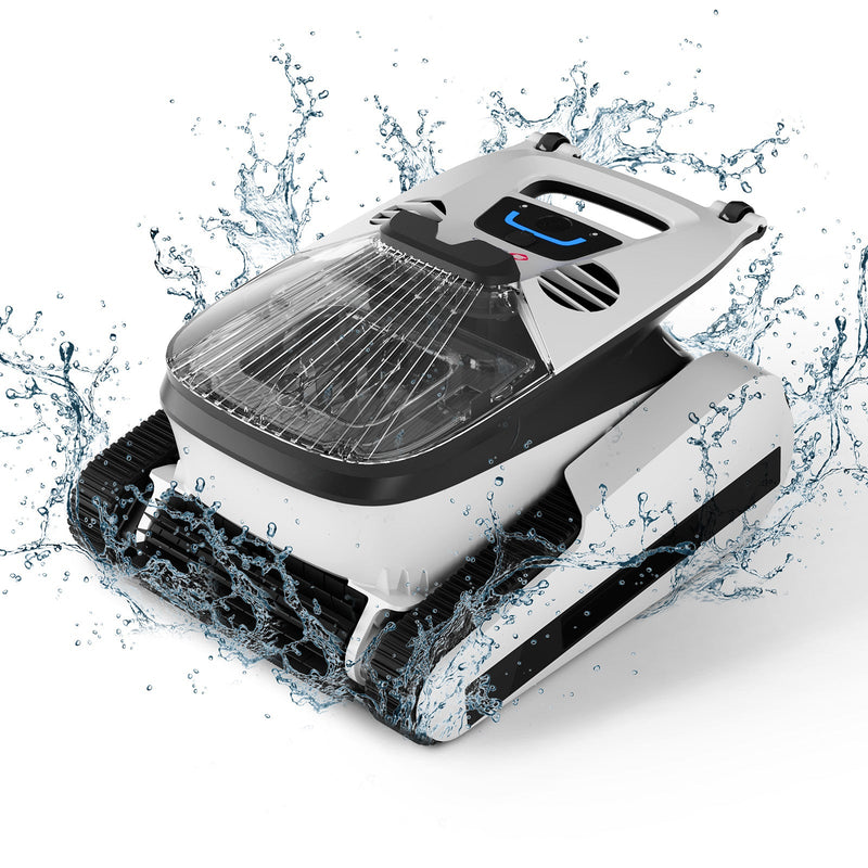 Seauto SAT40 Smart Cordless Pool Cleaner - App-Controlled, 90° Wall Climbing, Waterline & Floor Cleaning, Auto-Dock, Long Battery Life, LED Status, Suitable for In-ground & above-ground pools, White