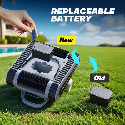 Seauto Automatic Pool Cleaners Cordless Robotic Pool Vacuum for Inground Pools up to 2150 Sq.ft