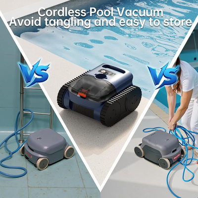 Seauto（2026 Upgrade）Cordless Robotic Pool Cleaner with Smart Sonar Navigation – Powerful Suction, Wall & Waterline Climbing, Automatic Cleaning for In-Ground & Above-Ground Pools