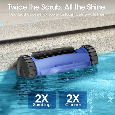 Seauto Cordless Robotic Pool Cleaner, Sonar Navigation, Wall & Waterline Climbing, Ideal for Inground & Above Ground Pools