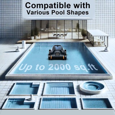 [180 Mins Running] Seauto SAT 10 Pool Vacuum Ultimate Cleaning Companion for Above Ground & Inground Pools - Automatic Water Cleaner with Top Handle and Filter, Dust Removal Robot,