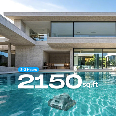 Cordless Robotic Pool Cleaner with Dual Brushless Motors, Wireless Automatic Pool Vacuum for In-Ground & Above-Ground Pools up to 2,150 sq ft, Powerful Suction, Wall & Waterline Cleaning