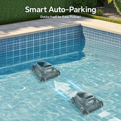 [150 Mins Running Up to 2000 Sq.ft] Seauto SAT 10 Robotic Pool Cleaner, Cordless Robotic Pool Vacuum for Above Ground Pool, 180W Brushless Motor, for In Ground Flat Pools up to 2000 sq.ft