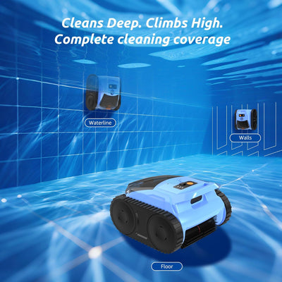 Robotic Pool Cleaner, Waterline Scrubbing
