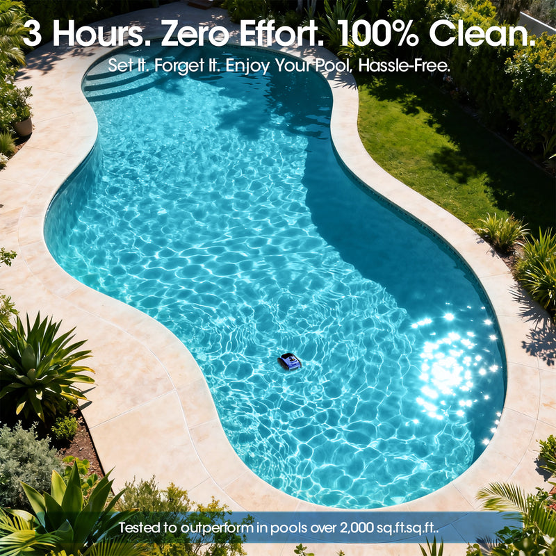 2026 New Cordless Robotic Pool Vacuum, Cleaner Pool Robot with Ultra-Long Runtime, Powerful Suction, Dual 180W Brushless Motors, Smart Navigation, Wall-Climbing Design