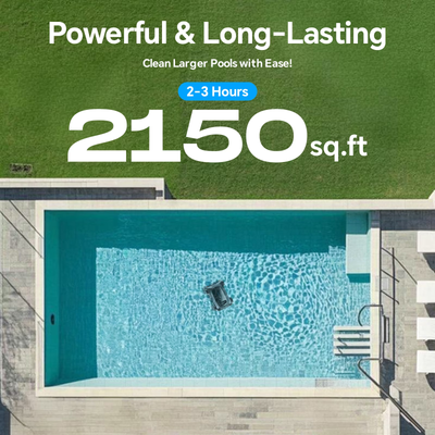 [150 Mins Running Up to 2000 Sq.ft] Seauto SAT 10 Robotic Pool Cleaner, Cordless Robotic Pool Vacuum for Above Ground Pool, 180W Brushless Motor, for In Ground Flat Pools up to 2000 sq.ft