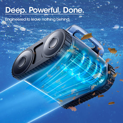 Cordless Robotic Pool Vacuum, Pool Cleaner with Track Drive & Sonar Navigation, 180W Brushless Motor, Wall & Waterline Climbing, 150-Min Runtime, for Inground & Above-Ground Pools up to 2150 Sq. Ft.