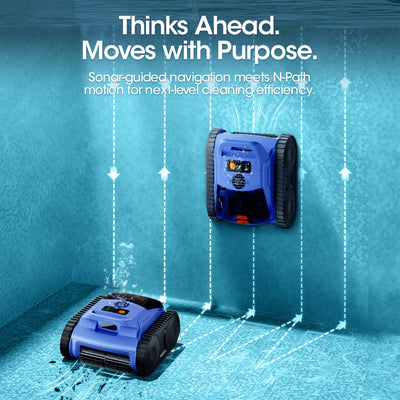 2026 New Cordless Robotic Pool Vacuum, Cleaner Pool Robot with Ultra-Long Runtime, Powerful Suction, Dual 180W Brushless Motors, Smart Navigation, Wall-Climbing Design