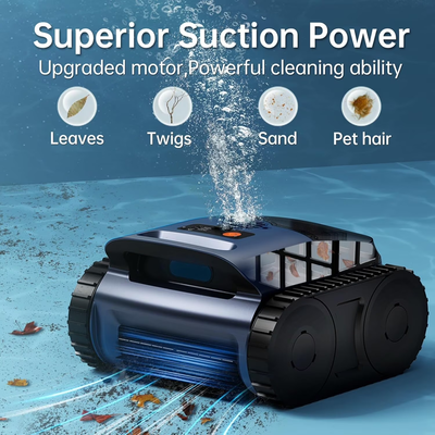 Seauto（2026 Upgrade）Cordless Robotic Pool Cleaner with Smart Sonar Navigation – Powerful Suction, Wall & Waterline Climbing, Automatic Cleaning for In-Ground & Above-Ground Pools