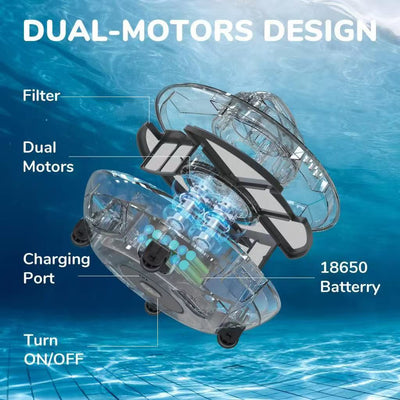 Seauto Cordless Robotic Pool Cleaner, Automatic Pool Vacuum with Powerful Suction, Rechargeable Pool Cleaning Robot with Self-Parking, for Above Ground & In-Ground Swimming Pools
