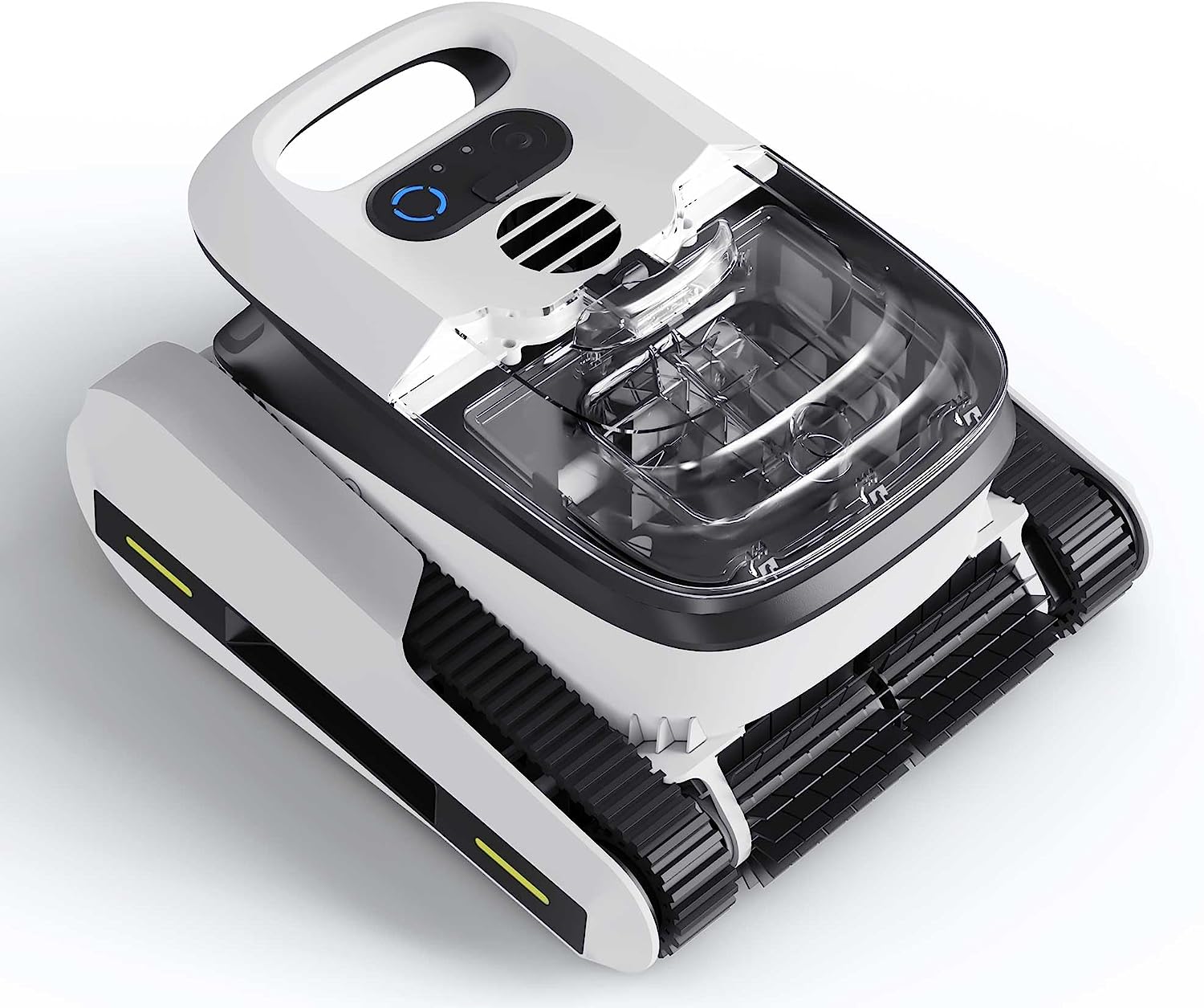 Seauto Cordless Robotic Pool Cleaner, Seauto Pool Robot with Sonar Navigation & Track Drive, 180W Brushless Motor, Wall & Waterline Climbing for Inground & Above-Ground Pools, White