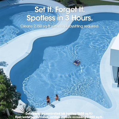 2026 Upgraded Cordless Robotic Pool Cleaner - Dual 180W Brushless Motors, IP68 Waterproof, Smart Navigation for In-Ground & Above-Ground Pools Wall & Waterline Climbing