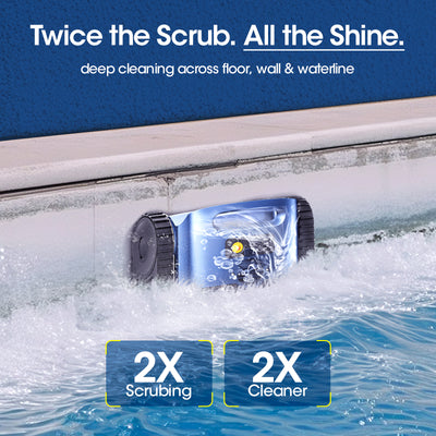 Cordless Robotic Pool Vacuum, Pool Cleaner with Track Drive & Sonar Navigation, 180W Brushless Motor, Wall & Waterline Climbing, 150-Min Runtime, for Inground & Above-Ground Pools up to 2150 Sq. Ft.
