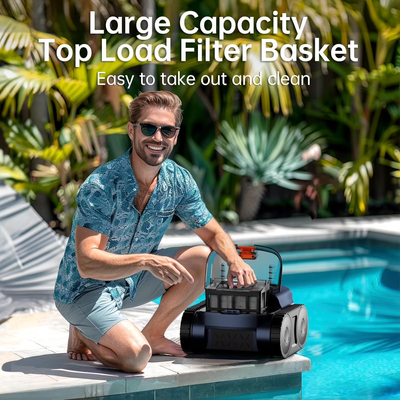 Seauto（2026 Upgrade）Cordless Robotic Pool Cleaner with Smart Sonar Navigation – Powerful Suction, Wall & Waterline Climbing, Automatic Cleaning for In-Ground & Above-Ground Pools