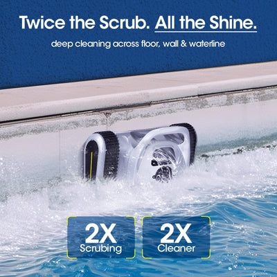 Cordless Robotic Pool Cleaner with Dual Brushless Motors, Wireless Automatic Pool Vacuum for In-Ground & Above-Ground Pools up to 2,150 sq ft, Powerful Suction, Wall & Waterline Cleaning