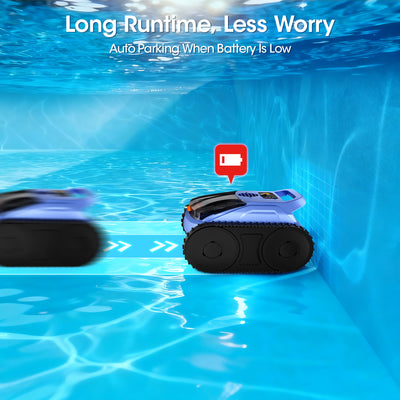 Seauto Cordless Robotic Pool Cleaner, Sonar Navigation, Wall & Waterline Climbing, Ideal for Inground & Above Ground Pools
