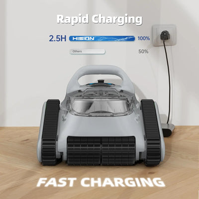 New Upgraded Seauto Cordless Robotic Pool Vacuum Cleaner for Inground & Above-Ground Pools (Up to 2150 Sq.Ft), Dual Brushless Motors Powerful Suction, Gray