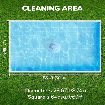 Seauto Smart Cordless Pool Cleaner Robot – Automatic Pool Vacuum with Rechargeable Battery for Effortless Pool Maintenance, Leaves, Dirt & Debris Removal for All Pools