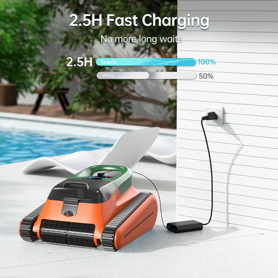 Seauto Automatic Pool Cleaners Robotic Pool Cleaner Dual-Motor Swimming Pools Cleaning 250μm Fine Filter