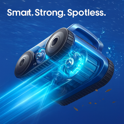 2026 Upgrade Cordless Robotic Pool Cleaner – Wireless Battery Pool Cleaner with Sonar Navigation, Auto-Path Planning, Wall & Waterline Climbing, Tangle-Free Design for In-Ground & Above-Ground Pools