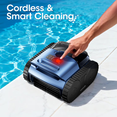Seauto（2026 Upgrade）Cordless Robotic Pool Cleaner with Smart Sonar Navigation – Powerful Suction, Wall & Waterline Climbing, Automatic Cleaning for In-Ground & Above-Ground Pools