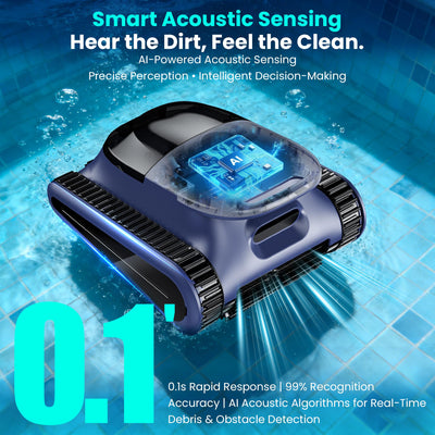 Seauto 2026 New Cordless Robotic Pool Cleaner for Inground & Above-Ground Pools up to 2150 Sq Ft, Wall & Waterline Cleaning, 80 GPM Strong Suction, Smart Navigation, 3 Cleaning Modes, App Control