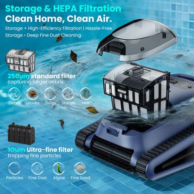 Seauto 2026 New Cordless Robotic Pool Cleaner for Inground & Above-Ground Pools up to 2150 Sq Ft, Wall & Waterline Cleaning, 80 GPM Strong Suction, Smart Navigation, 3 Cleaning Modes, App Control