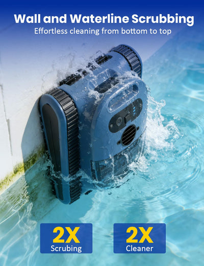 Seauto 2026 New Cordless Robotic Pool Cleaner for Inground & Above-Ground Pools up to 2150 Sq Ft, Wall & Waterline Cleaning, 80 GPM Strong Suction, Smart Navigation, 3 Cleaning Modes, App Control