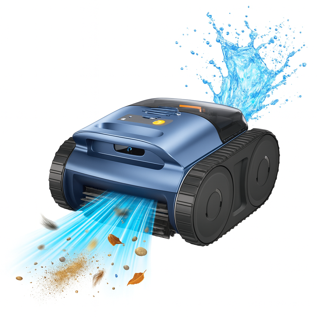 2026 Upgrade Cordless Robotic Pool Cleaner – Wireless Battery Pool Cleaner with Sonar Navigation, Auto-Path Planning, Wall & Waterline Climbing, Tangle-Free Design for In-Ground & Above-Ground Pools